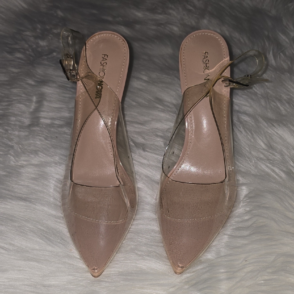 Women's Clear and Nude Heels